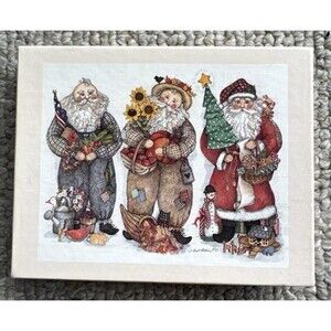 Main Street Press Note Cards Box Set "Seasonal Santas" 12 Ct Cards & Envelopes